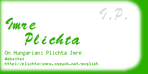 imre plichta business card